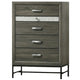 Queen Bedroom Set | Gray | Silver | & Black | 4 Piece Set with Chest | Dresser | & Nightst&