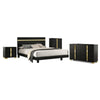 Queen Bedroom Set | Black & Gold | 4 Piece Set with Chest | Dresser | & Nightst&