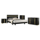 Queen Bedroom Set | Black & Gold | 4 Piece Set with Chest | Dresser | & Nightst&
