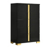 Queen Bedroom Set | Black & Gold | 4 Piece Set with Chest | Dresser | & Nightst&