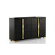 Queen Bedroom Set | Black & Gold | 4 Piece Set with Chest | Dresser | & Nightst&