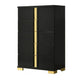 Queen Bedroom Set | Black & Gold | 4 Piece Set with Chest | Dresser | & Nightst&
