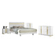 Queen Bedroom Set | White & Gold | 4 Piece Set with Chest | Dresser | & Nightst&