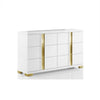 Queen Bedroom Set | White & Gold | 4 Piece Set with Chest | Dresser | & Nightst&