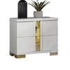 Queen Bedroom Set | White & Gold | 4 Piece Set with Chest | Dresser | & Nightst&