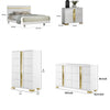 Queen Bedroom Set | White & Gold | 4 Piece Set with Chest | Dresser | & Nightst&