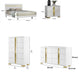 Queen Bedroom Set | White & Gold | 4 Piece Set with Chest | Dresser | & Nightst&