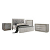 Queen Bedroom Set | Gray & Silver | 4 Piece Set with Chest | Dresser | & Nightst&