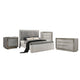 Queen Bedroom Set | Gray & Silver | 4 Piece Set with Chest | Dresser | & Nightst&