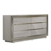Queen Bedroom Set | Gray & Silver | 4 Piece Set with Chest | Dresser | & Nightst&