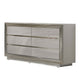 Queen Bedroom Set | Gray & Silver | 4 Piece Set with Chest | Dresser | & Nightst&
