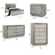 Queen Bedroom Set | Gray & Silver | 4 Piece Set with Chest | Dresser | & Nightst&