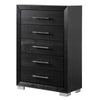 Queen Bedroom Set | Black | Chrome | & Nickel | 4 Piece Set with Chest | Dresser | & Nightst&