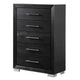 Queen Bedroom Set | Black | Chrome | & Nickel | 4 Piece Set with Chest | Dresser | & Nightst&