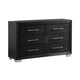 Queen Bedroom Set | Black | Chrome | & Nickel | 4 Piece Set with Chest | Dresser | & Nightst&