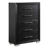 Queen Bedroom Set | Black | Chrome | & Nickel | 4 Piece Set with Chest | Dresser | & Nightst&