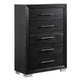 Queen Bedroom Set | Black | Chrome | & Nickel | 4 Piece Set with Chest | Dresser | & Nightst&