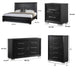 Queen Bedroom Set | Black | Chrome | & Nickel | 4 Piece Set with Chest | Dresser | & Nightst&