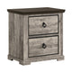 King Bedroom Set | Light Gray | Dark Brown | Black Wood | 2 Piece Set with Nightst&