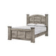 King Bedroom Set, Light Gray, Dark Brown, Black Wood, 3 Piece Set with 2 Nightstands