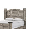 King Bedroom Set, Light Gray, Dark Brown, Black Wood, 3 Piece Set with 2 Nightstands