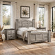 King Bedroom Set, Light Gray, Dark Brown, Black Wood, 3 Piece Set with 2 Nightstands