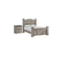 Queen Bedroom Set | Light Gray | Dark Brown | Black Wood | 2 Piece Set with Nightst&