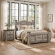 Queen Bedroom Set | Light Gray | Dark Brown | Black Wood | 2 Piece Set with Nightst&