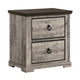 Queen Bedroom Set, Light Gray, Dark Brown, Black Wood, 3 Piece Set with 2 Nightstands