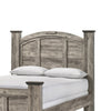 Queen Bedroom Set, Light Gray, Dark Brown, Black Wood, 3 Piece Set with 2 Nightstands