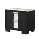 King Bedroom Set | Black | White | Silver Wood | 3 Piece Set with 2 Nightst&s