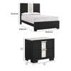 King Bedroom Set | Black | White | Silver Wood | 3 Piece Set with 2 Nightst&s