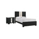 King Bedroom Set | Black | White | Silver Wood | 2 Piece Set with Nightst&