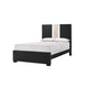 King Bedroom Set | Black | White | Silver Wood | 2 Piece Set with Nightst&