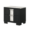 Queen Bedroom Set, Black, White, Silver Wood, 3 Piece Set with 2 Nightstands