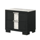 Queen Bedroom Set, Black, White, Silver Wood, 3 Piece Set with 2 Nightstands