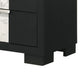 Queen Bedroom Set, Black, White, Silver Wood, 3 Piece Set with 2 Nightstands
