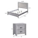 Full Bedroom Set | Driftwood Gray | Cream | Black Wood | 2 Piece Set with Nightst&