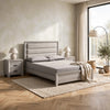 Full Bedroom Set | Driftwood Gray | Cream | Black Wood | 2 Piece Set with Nightst&