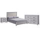 Full Bedroom Set | Driftwood Gray | Cream | Black Wood | 3 Piece Set with Nightst& & Dresser