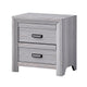 Full Bedroom Set | Driftwood Gray | Cream | Black Wood | 3 Piece Set with Nightst& & Dresser