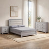 Full Bedroom Set | Driftwood Gray | Cream | Black Wood | 3 Piece Set with Nightst& & Dresser