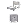 Queen Bedroom Set | Driftwood Gray | Cream | Black Wood | 3 Piece Set with 2 Nightst&s