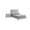 Queen Bedroom Set | Driftwood Gray | Cream | Black Wood | 2 Piece Set with Nightst&