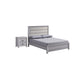 Queen Bedroom Set | Driftwood Gray | Cream | Black Wood | 2 Piece Set with Nightst&