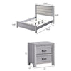 Queen Bedroom Set | Driftwood Gray | Cream | Black Wood | 2 Piece Set with Nightst&