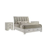 Queen Bedroom Set | White Mist | Chrome Wood | 3 Piece Set with 2 Nightst&s