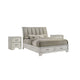 Queen Bedroom Set | White Mist | Chrome Wood | 3 Piece Set with 2 Nightst&s