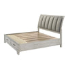 Queen Bedroom Set | White Mist | Chrome Wood | 3 Piece Set with 2 Nightst&s