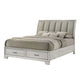 Queen Bedroom Set | White Mist | Chrome Wood | 3 Piece Set with 2 Nightst&s